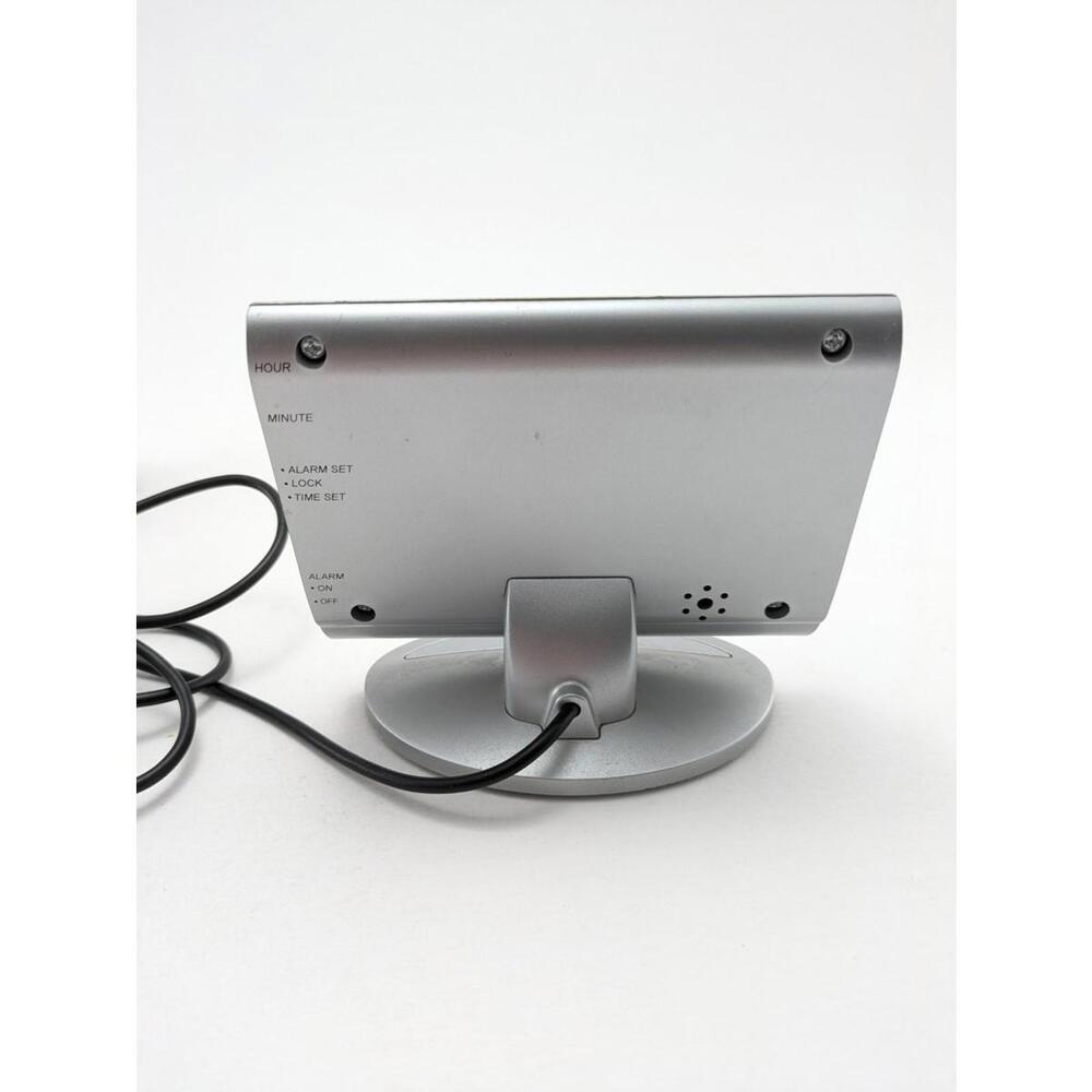 Sharp SPC061 Digital Silver LED Easy Read Alarm Clock Testing Working - Picture 3 of 4